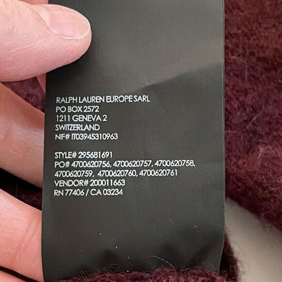 Club Monaco Off The Shoulder Burgundy Wool Blend Sweater Size Large - Picture 4 of 9